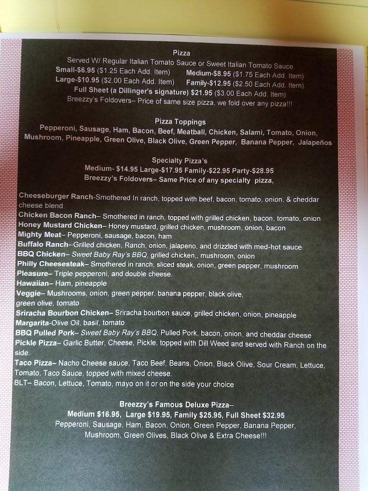 Breezzys's Pizza Menu image 1
